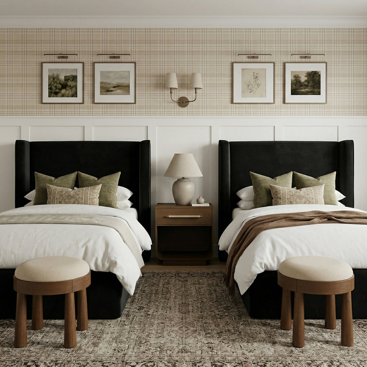 Kendall Black Velvet Upholstered Bed