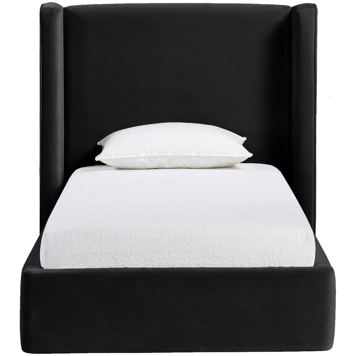 Kendall Black Velvet Upholstered Bed