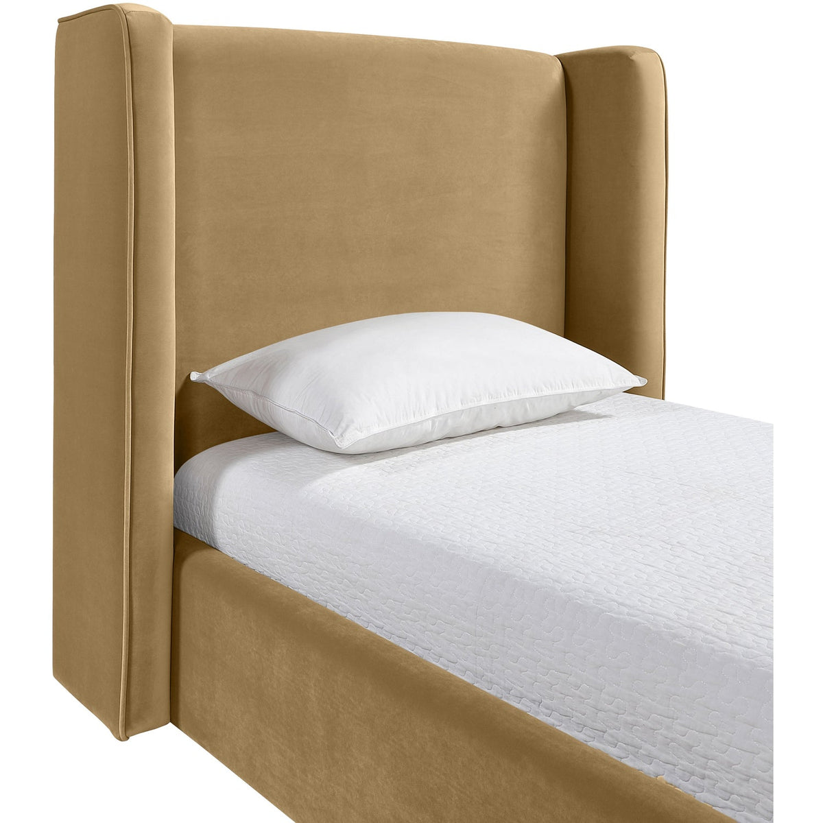 Kendall Camel Velvet Upholstered Bed