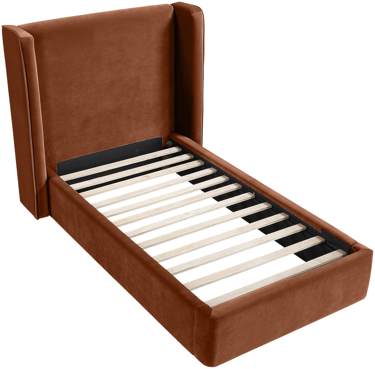 Kendall Cognac Velvet Upholstered Bed