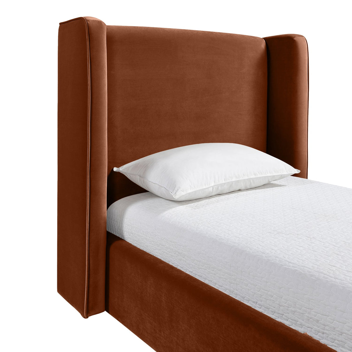 Kendall Cognac Velvet Upholstered Bed