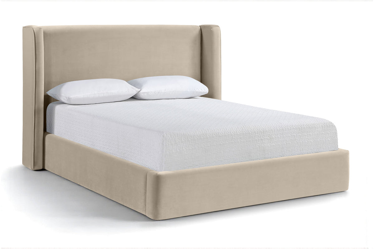 Kendall Cream Velvet Upholstered Bed
