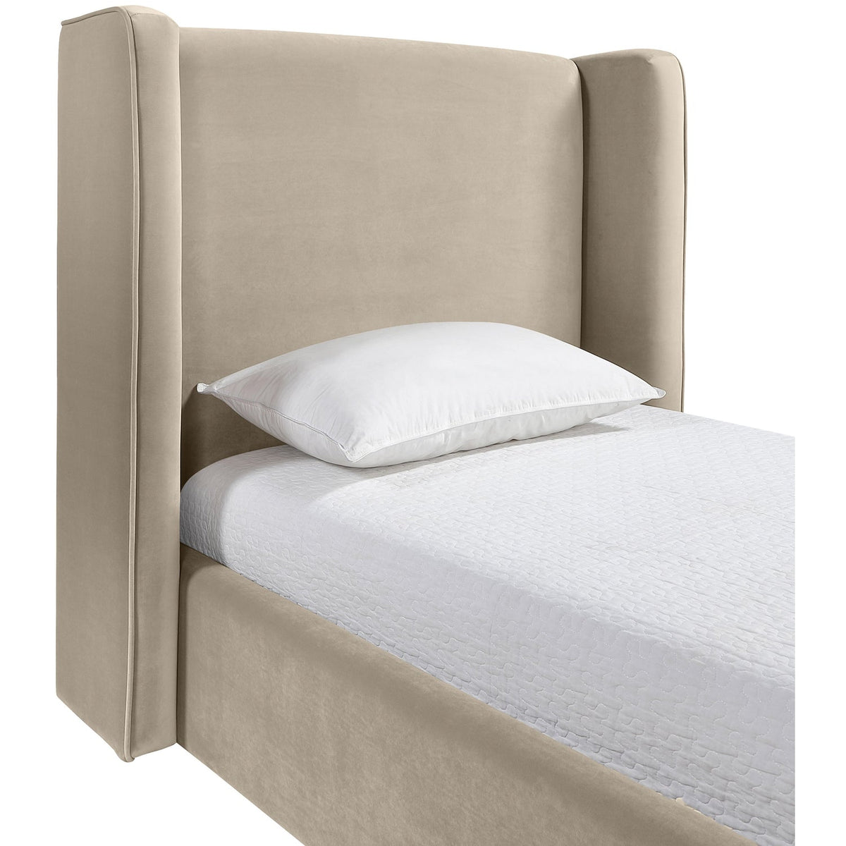 Kendall Cream Velvet Upholstered Bed