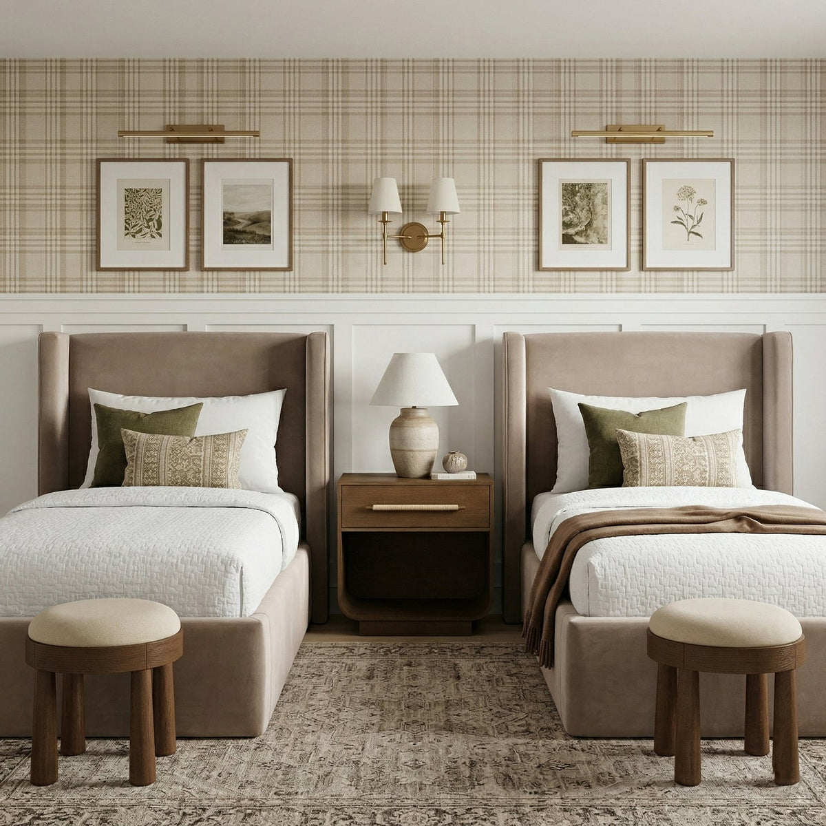 Kendall Taupe Velvet Upholstered Bed