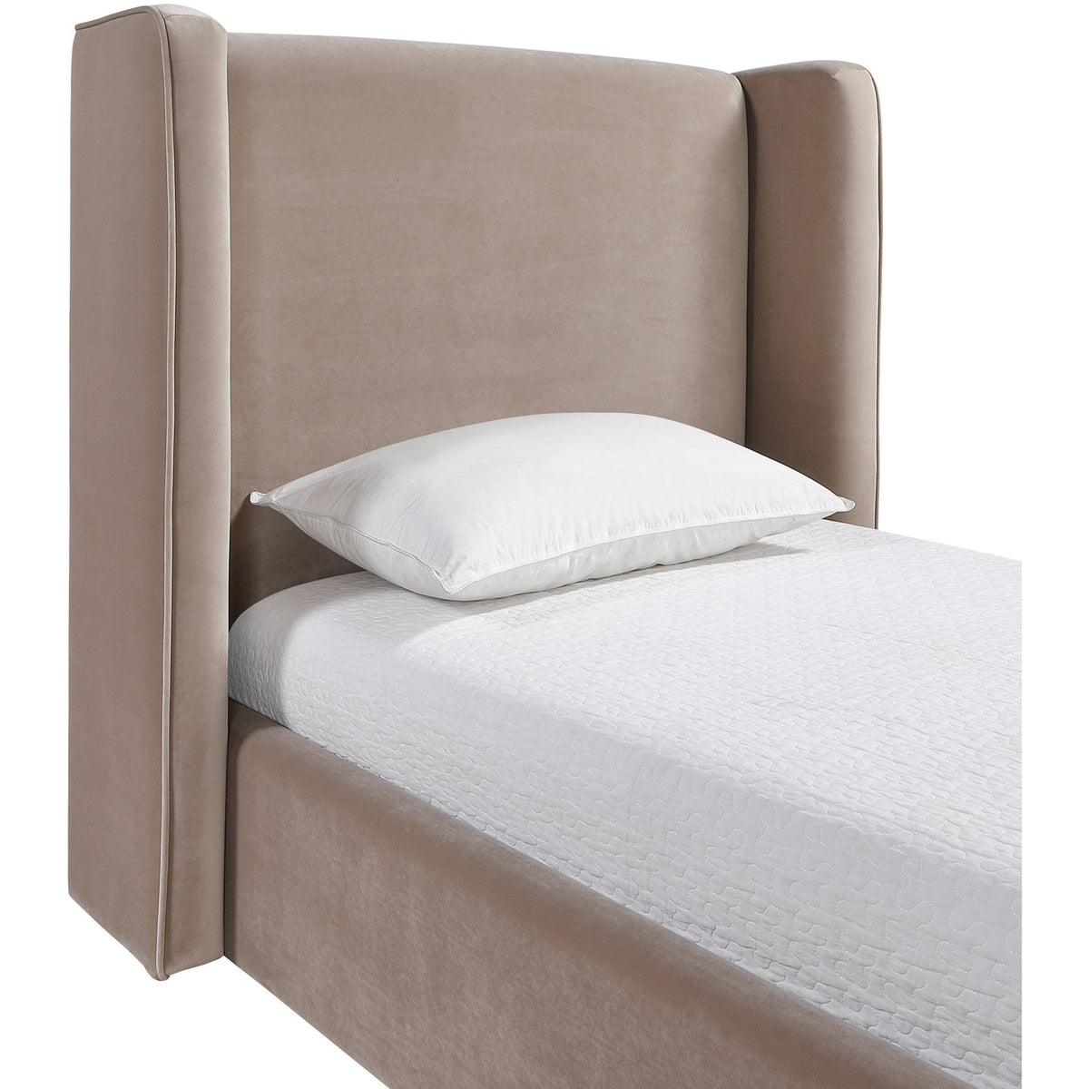 Kendall Taupe Velvet Upholstered Bed