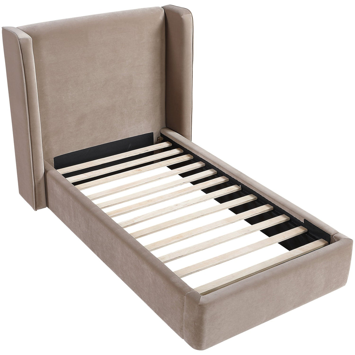 Kendall Taupe Velvet Upholstered Bed
