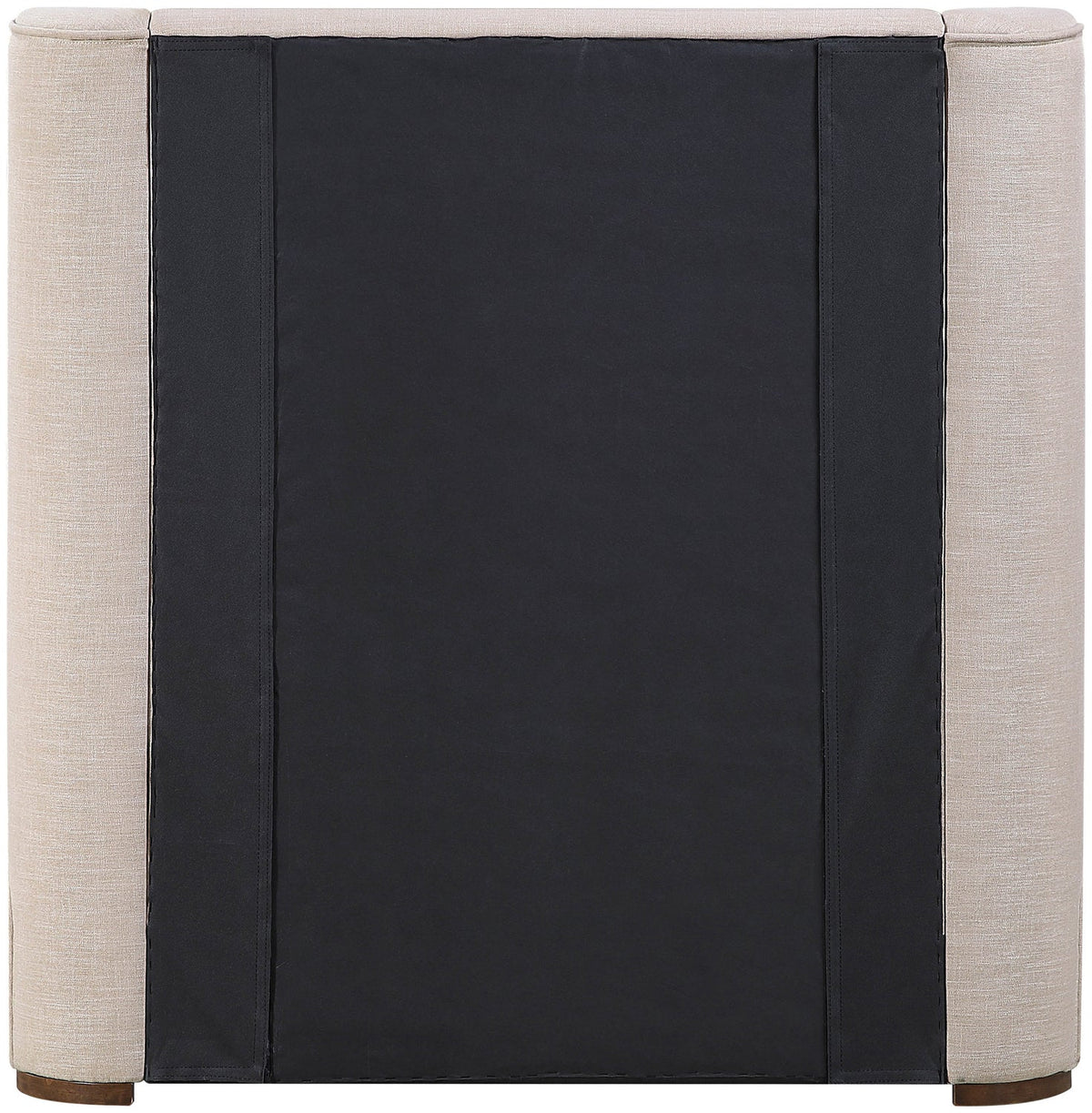 Aurin Beige Linen Textured Fabric Upholstered Bed