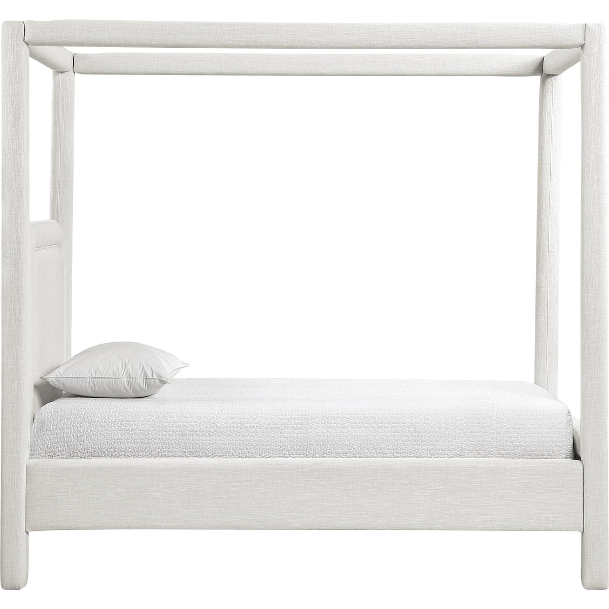Salina Cream Linen Textured Fabric Upholstered Bed
