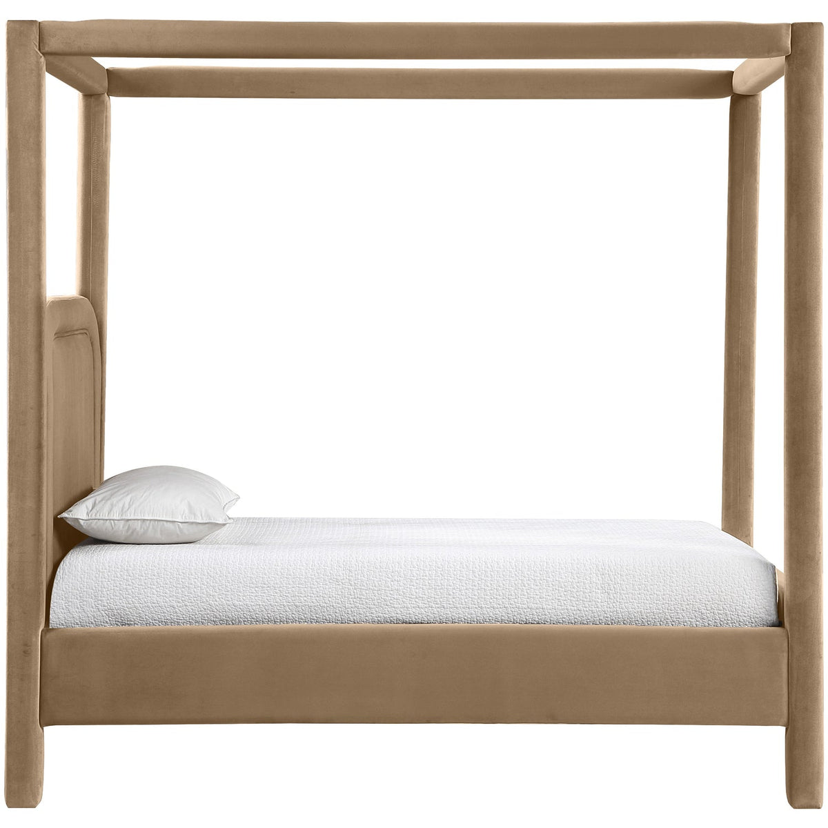 Salina Beige Velvet Upholstered Bed
