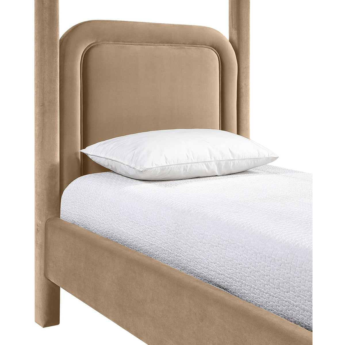 Salina Beige Velvet Upholstered Bed