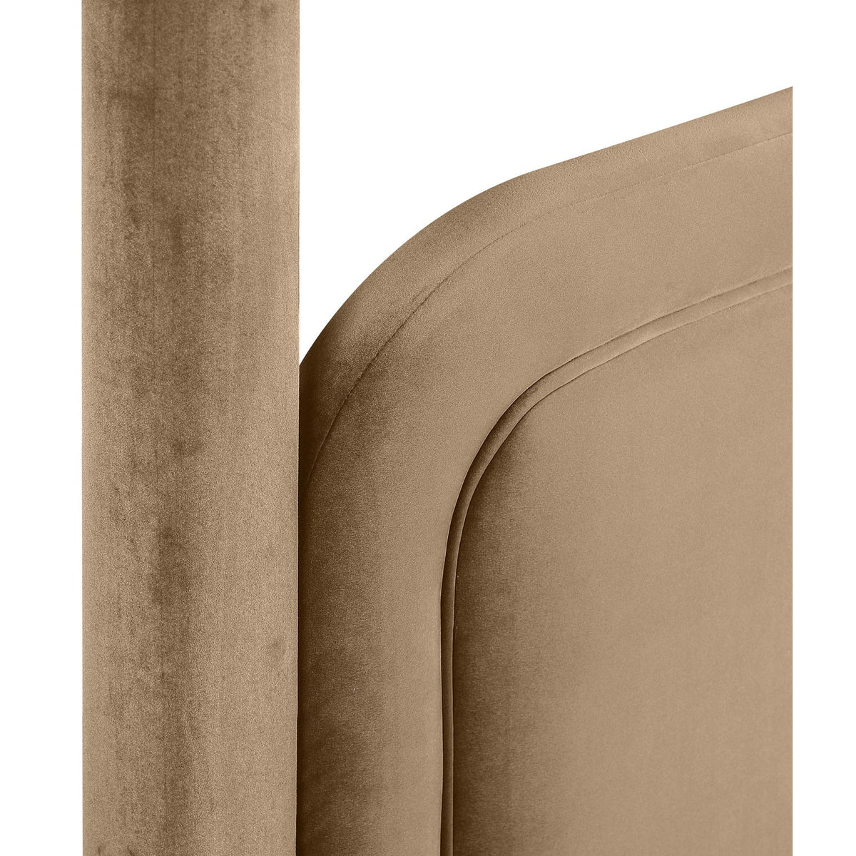 Salina Beige Velvet Upholstered Bed