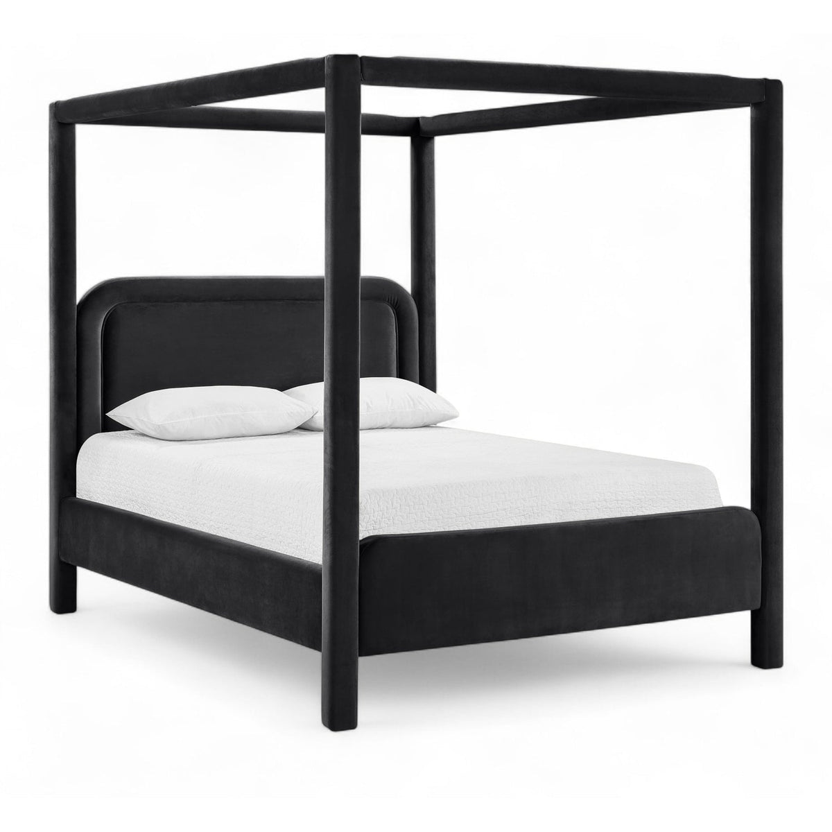 Salina Black Velvet Upholstered Bed