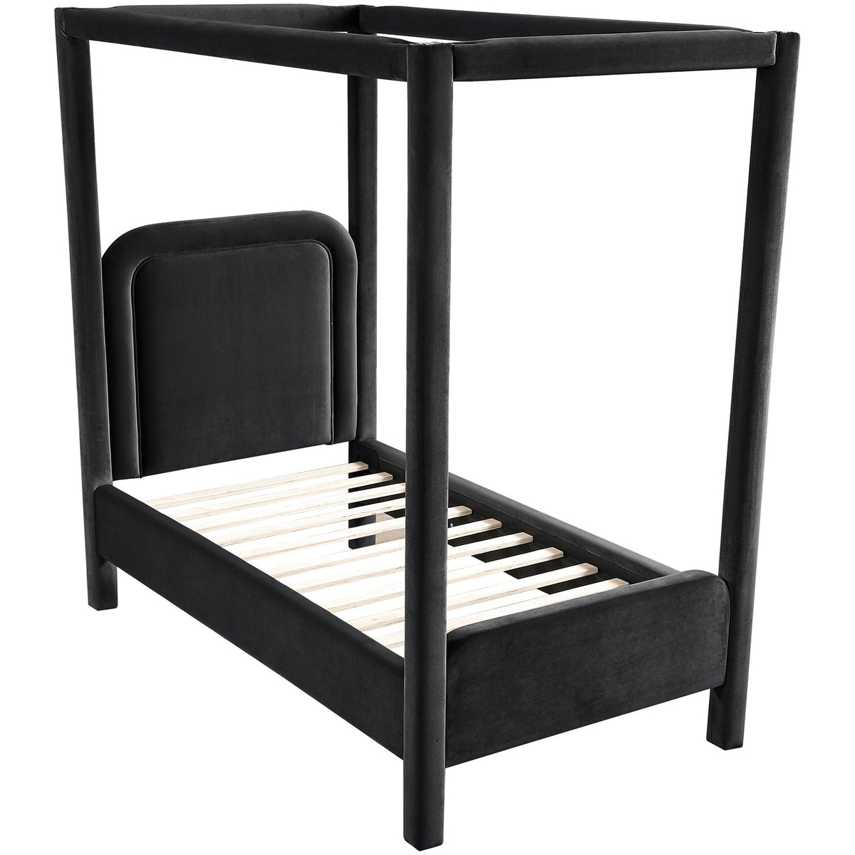 Salina Black Velvet Upholstered Bed