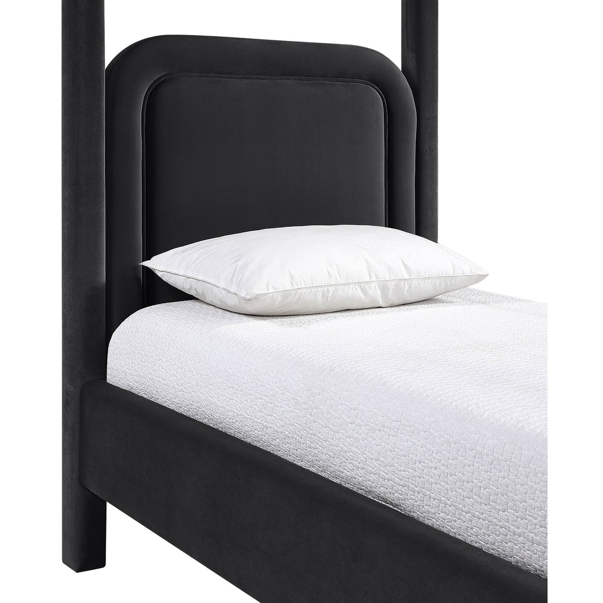 Salina Black Velvet Upholstered Bed