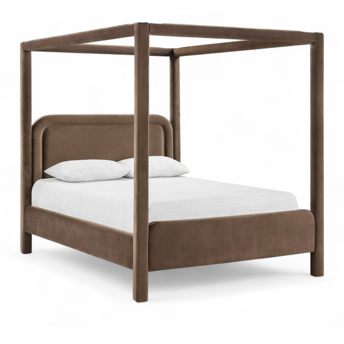 Salina Brown Velvet Upholstered Bed