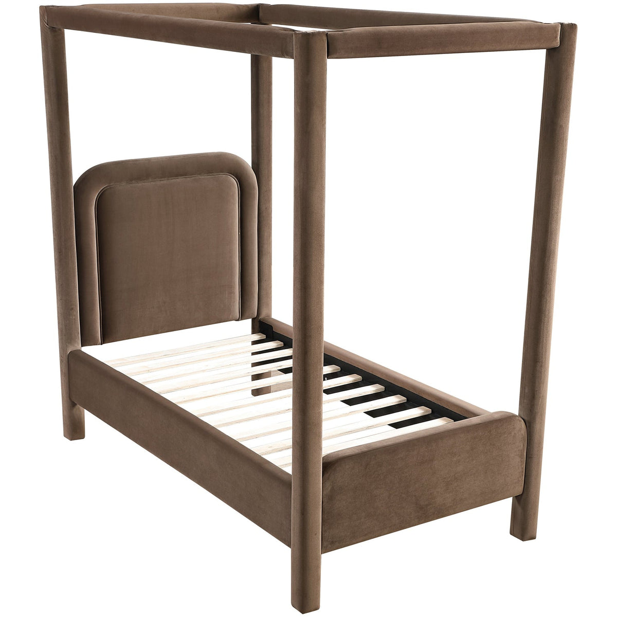Salina Brown Velvet Upholstered Bed