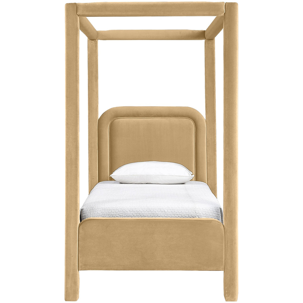 Salina Camel Velvet Upholstered Bed