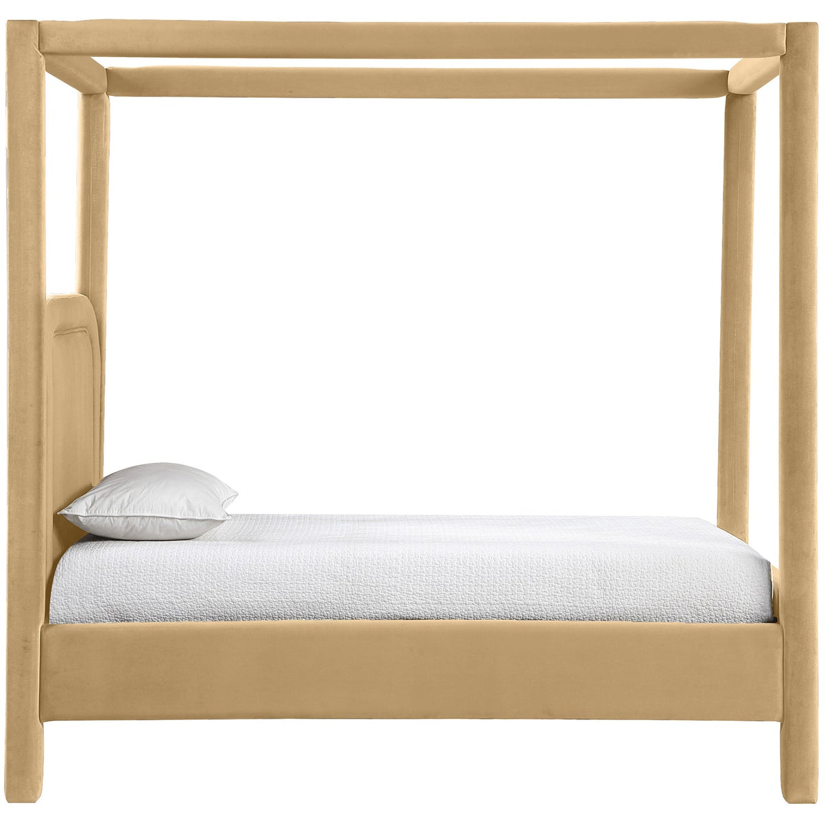 Salina Camel Velvet Upholstered Bed