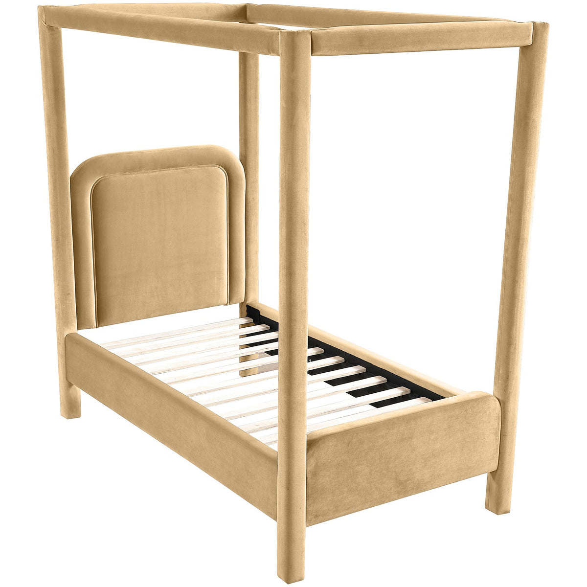 Salina Camel Velvet Upholstered Bed