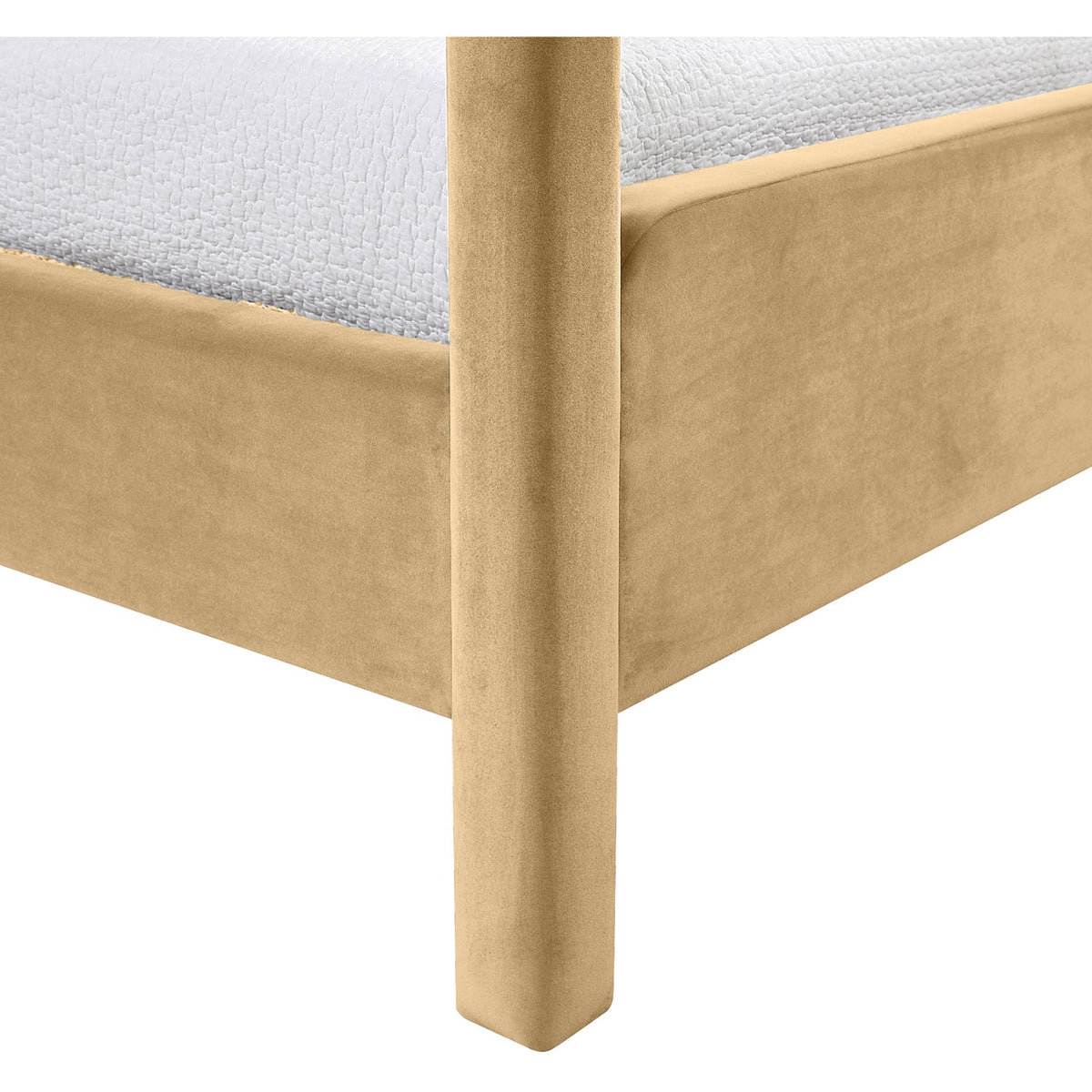 Salina Camel Velvet Upholstered Bed