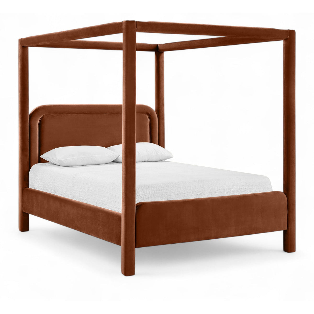Salina Cognac Velvet Upholstered Bed