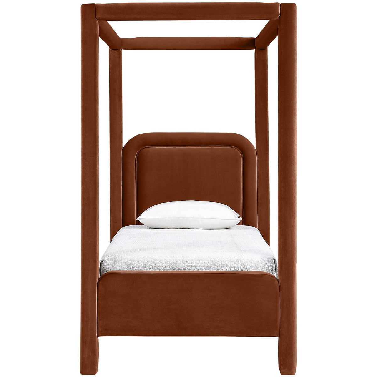 Salina Cognac Velvet Upholstered Bed
