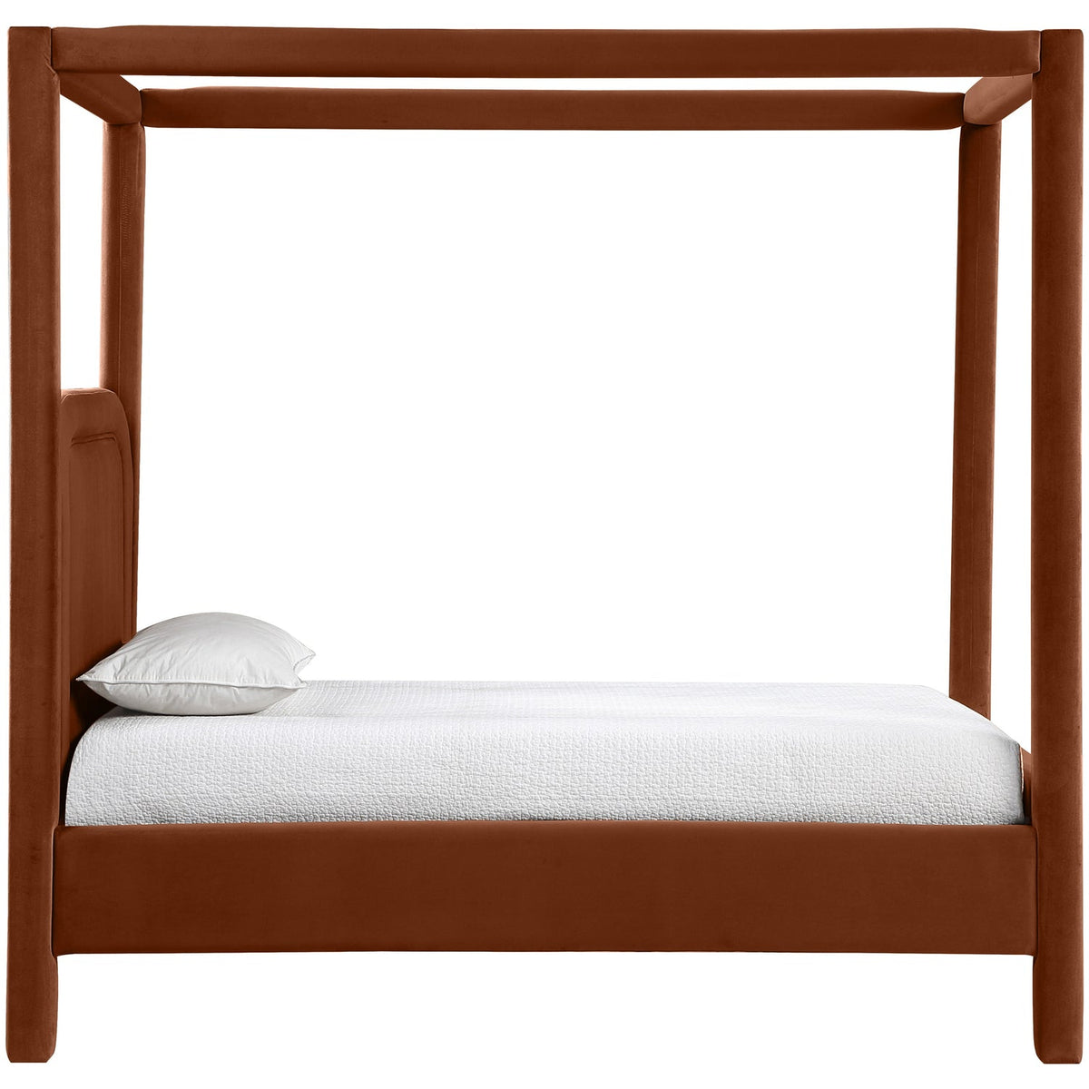 Salina Cognac Velvet Upholstered Bed