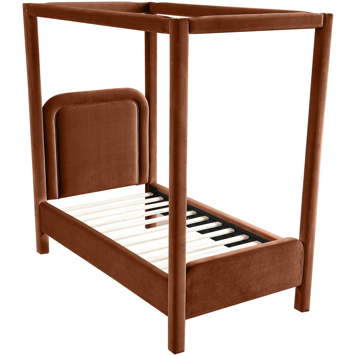 Salina Cognac Velvet Upholstered Bed