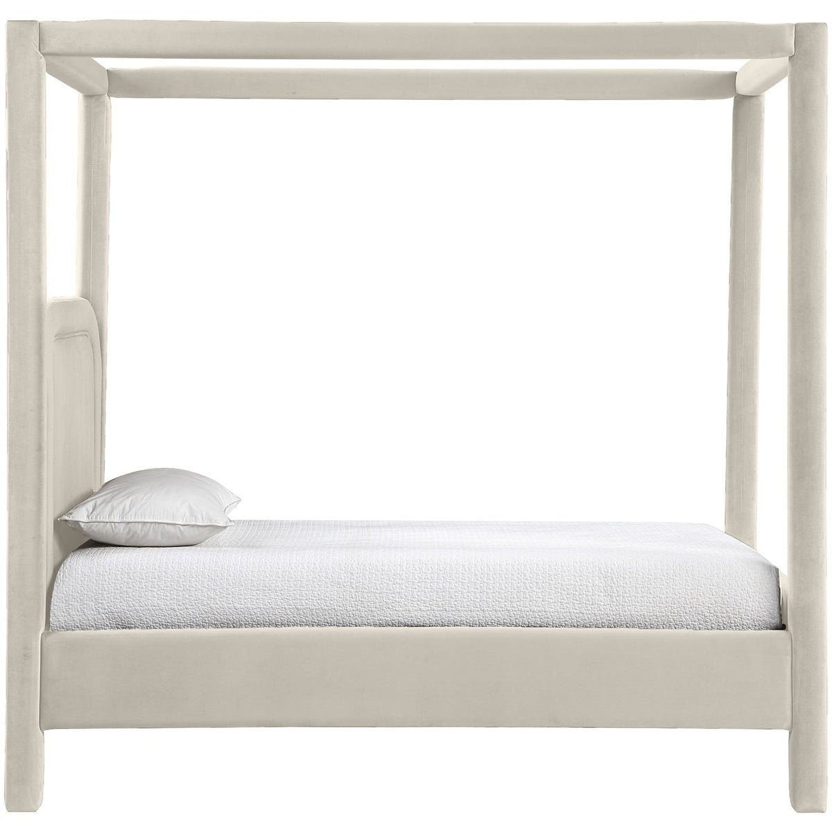 Salina Cream Velvet Upholstered Bed
