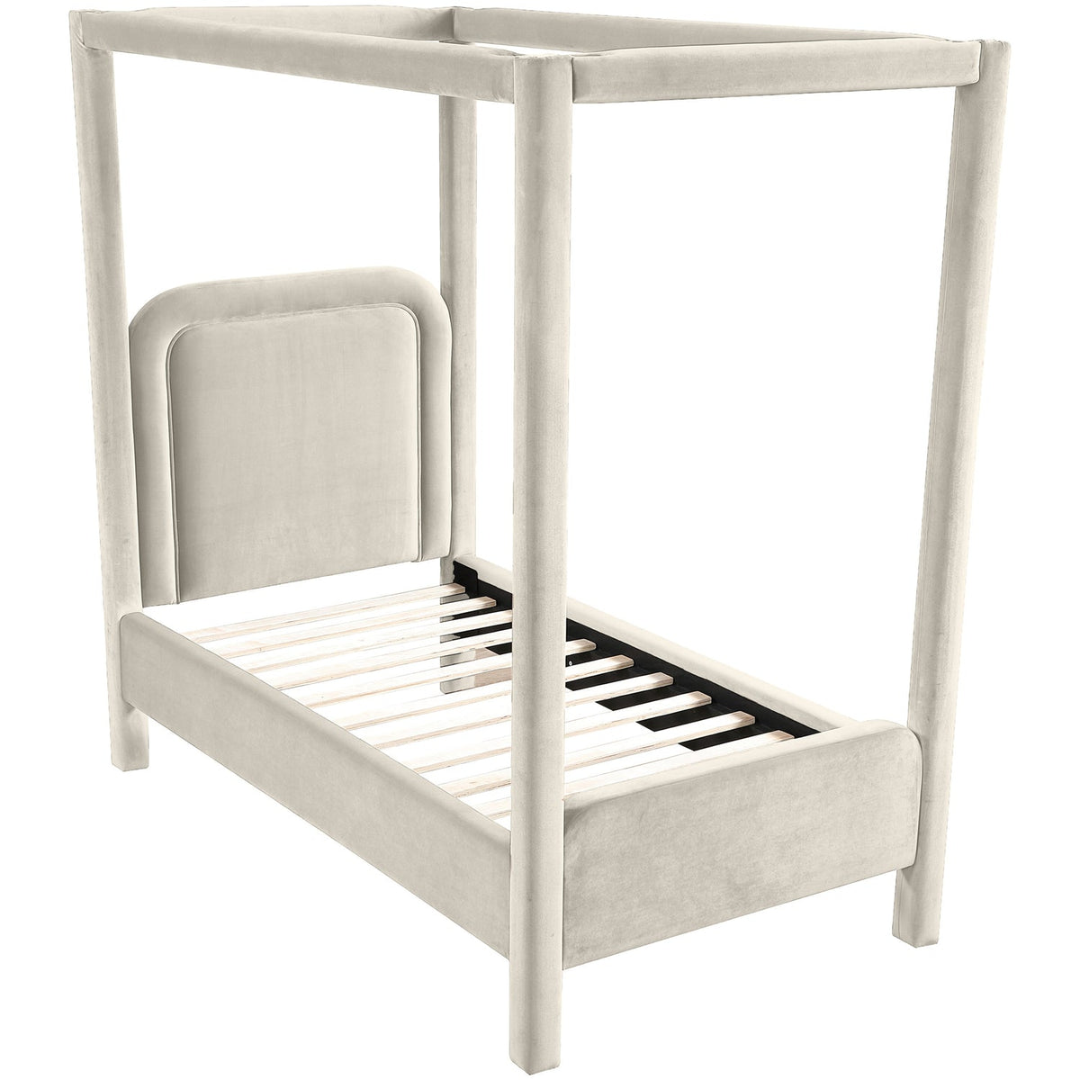 Salina Cream Velvet Upholstered Bed