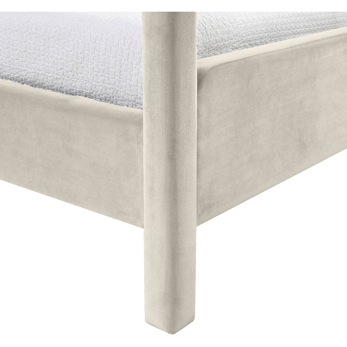 Salina Cream Velvet Upholstered Bed