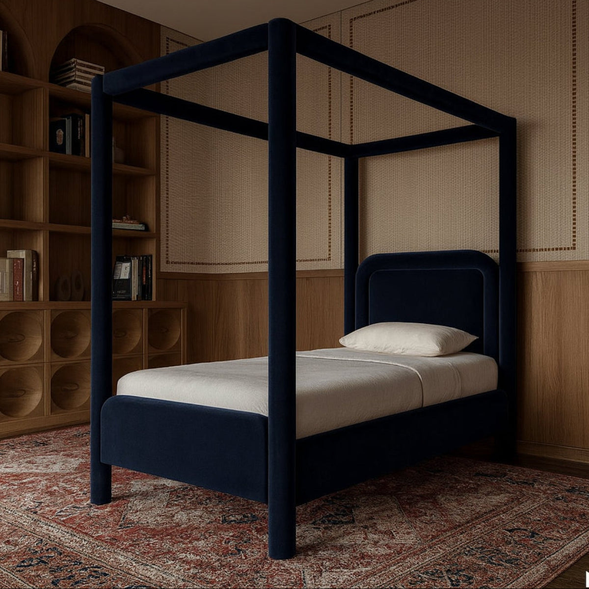 Salina Navy Velvet Upholstered Bed