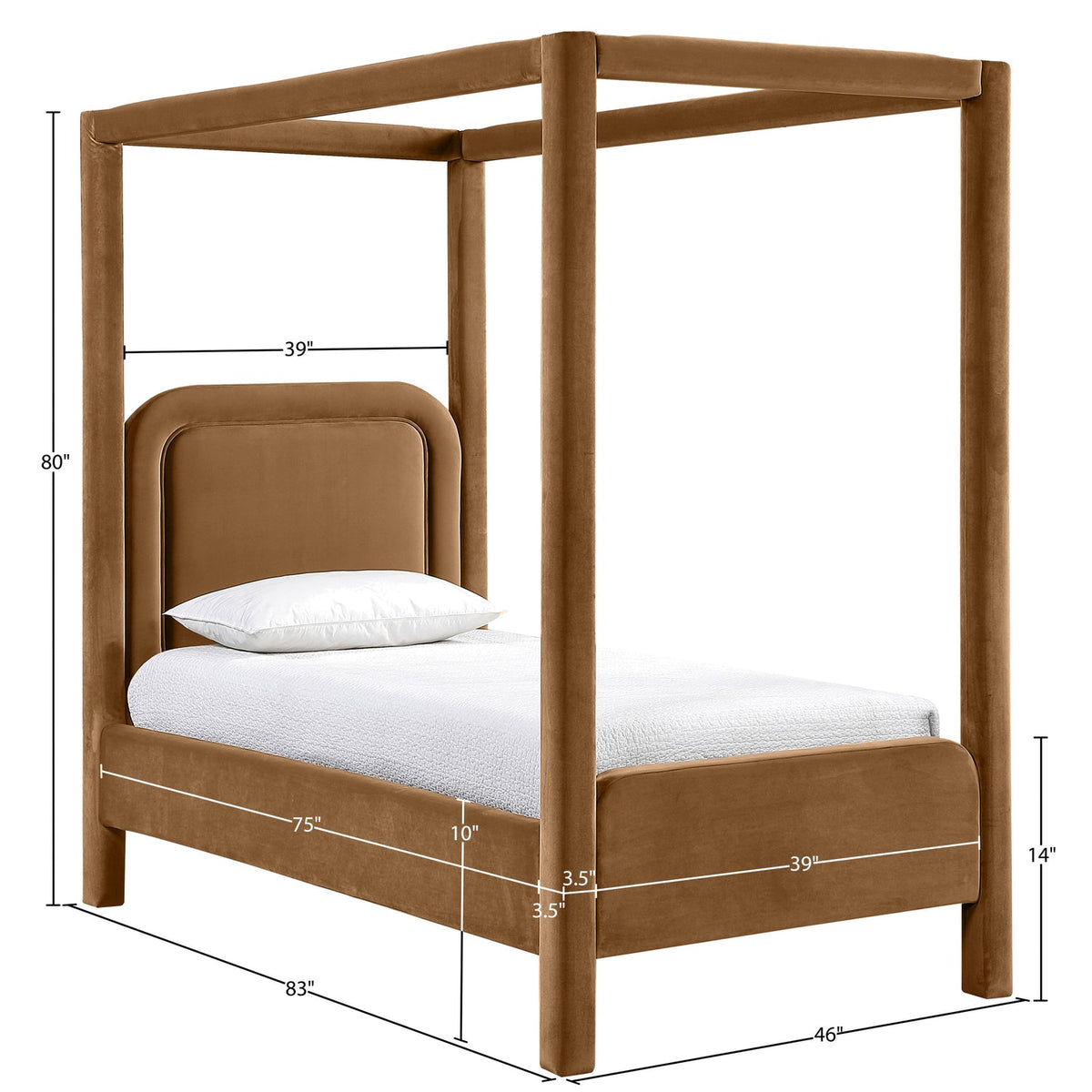 Salina Saddle Velvet Upholstered Bed