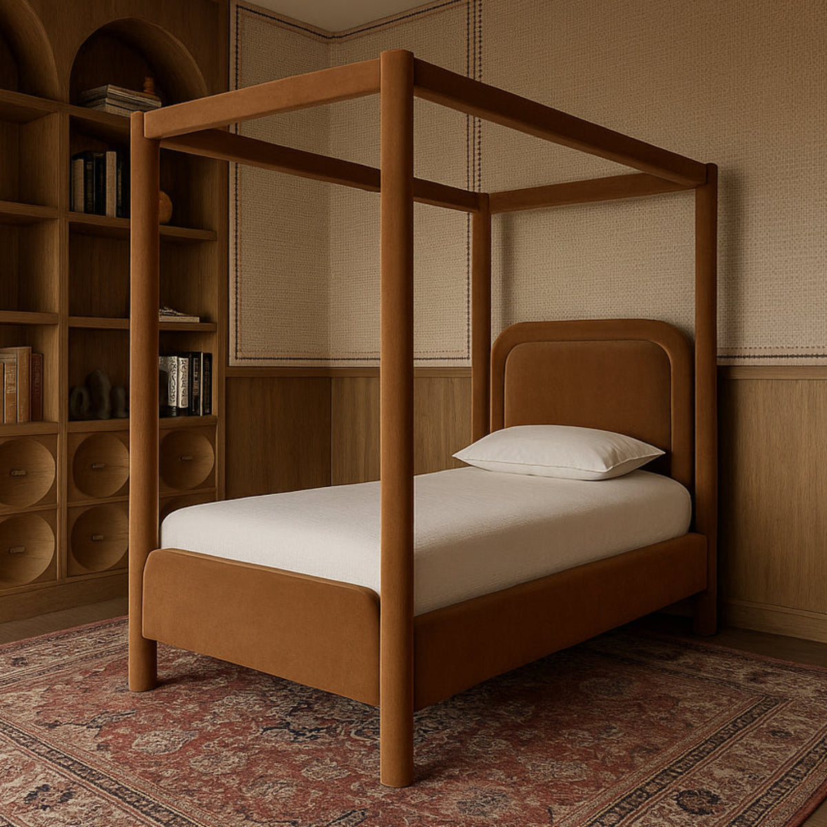 Salina Saddle Velvet Upholstered Bed