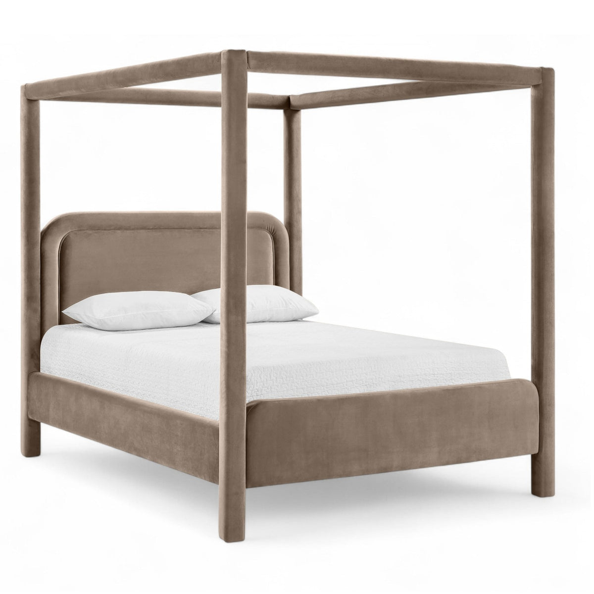 Salina Taupe Velvet Upholstered Bed