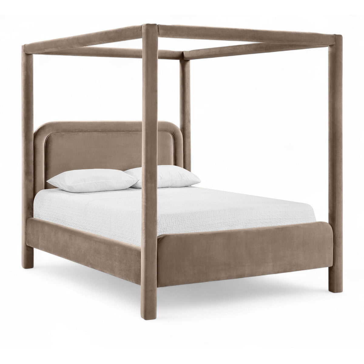 Salina Taupe Velvet Upholstered Bed