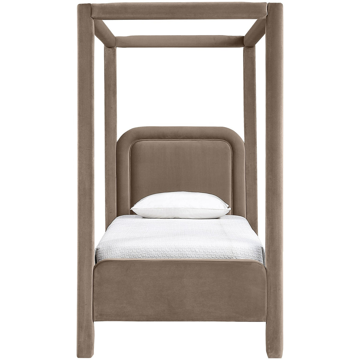 Salina Taupe Velvet Upholstered Bed