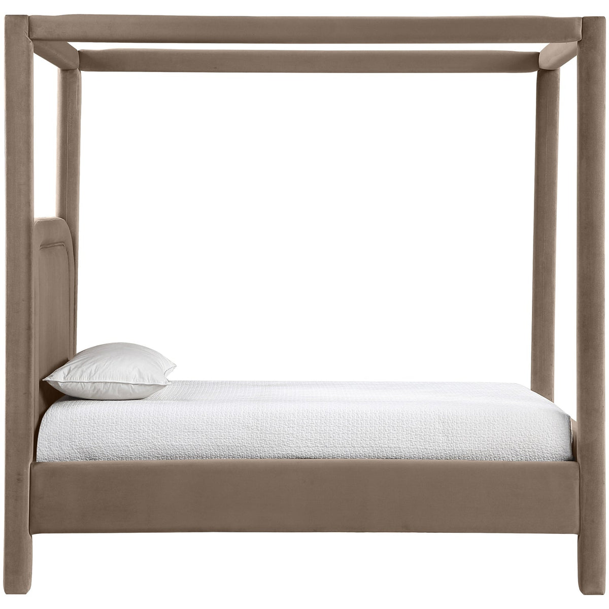 Salina Taupe Velvet Upholstered Bed