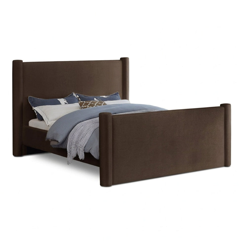 Elias Brown Velvet Upholstered Bed