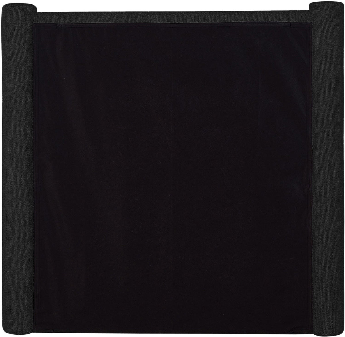 Elias Black Boucle Fabric Upholstered Bed