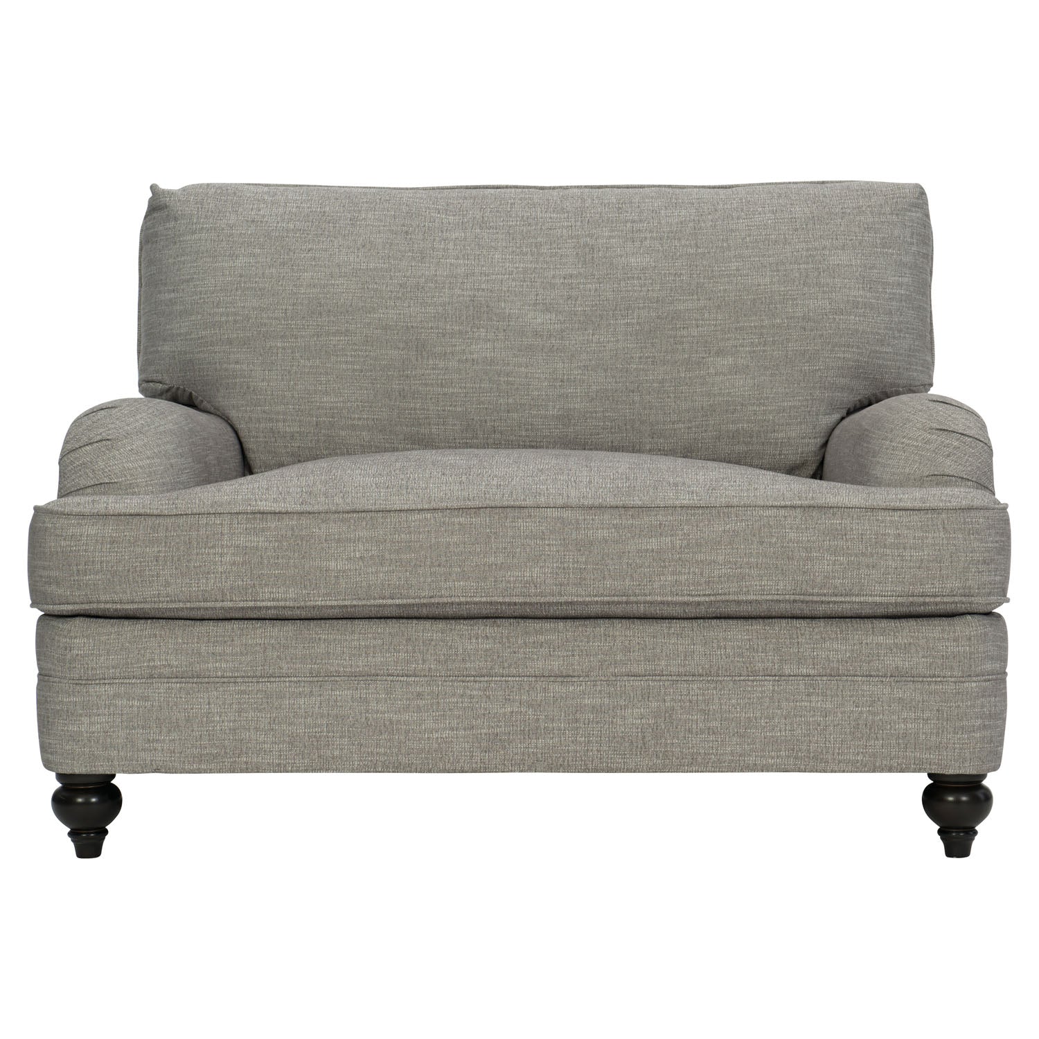 Bernhardt Tarleton Chair and a Half in Mocha fabric, styled in a living room