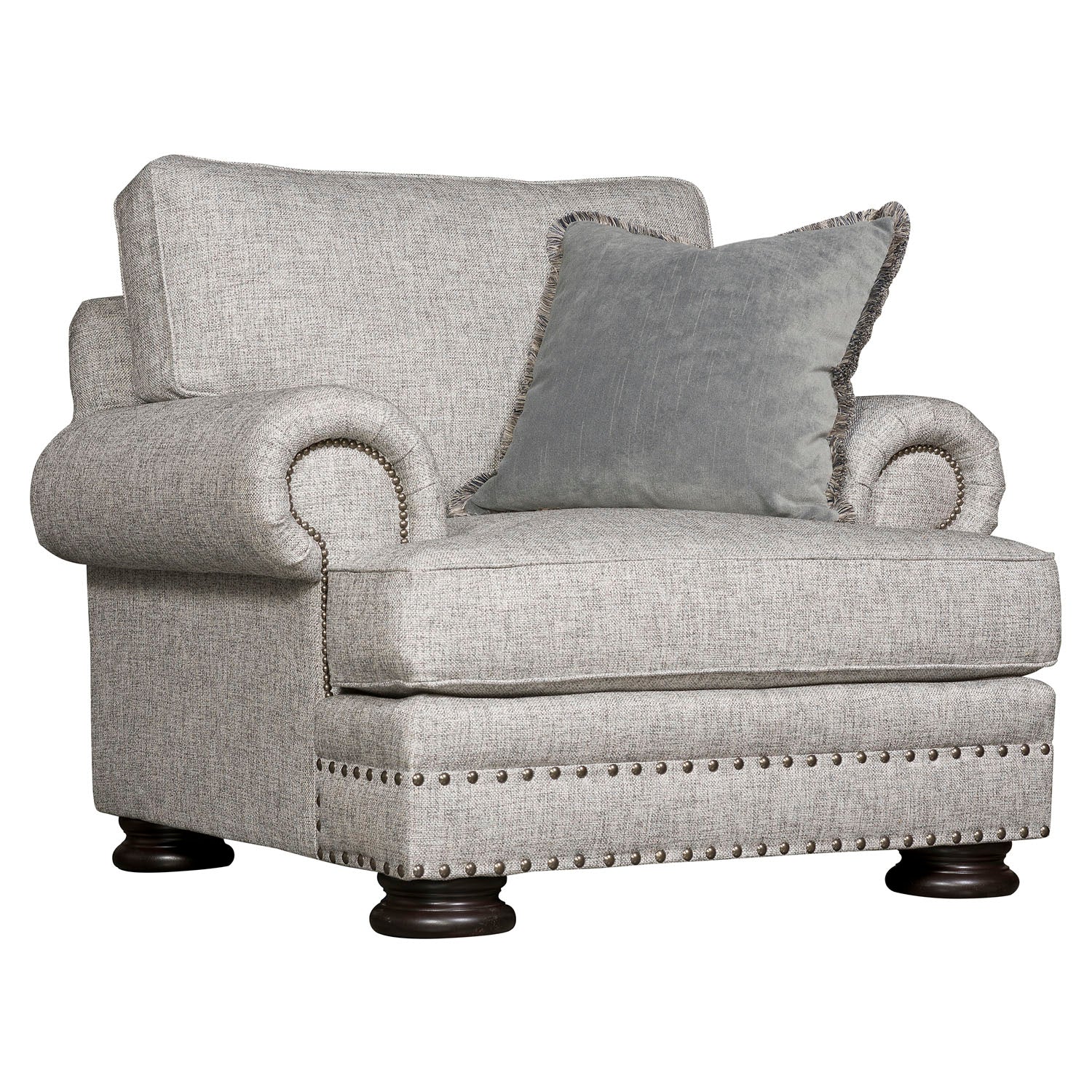 Gray Foster Chair in Mocha – side profile view