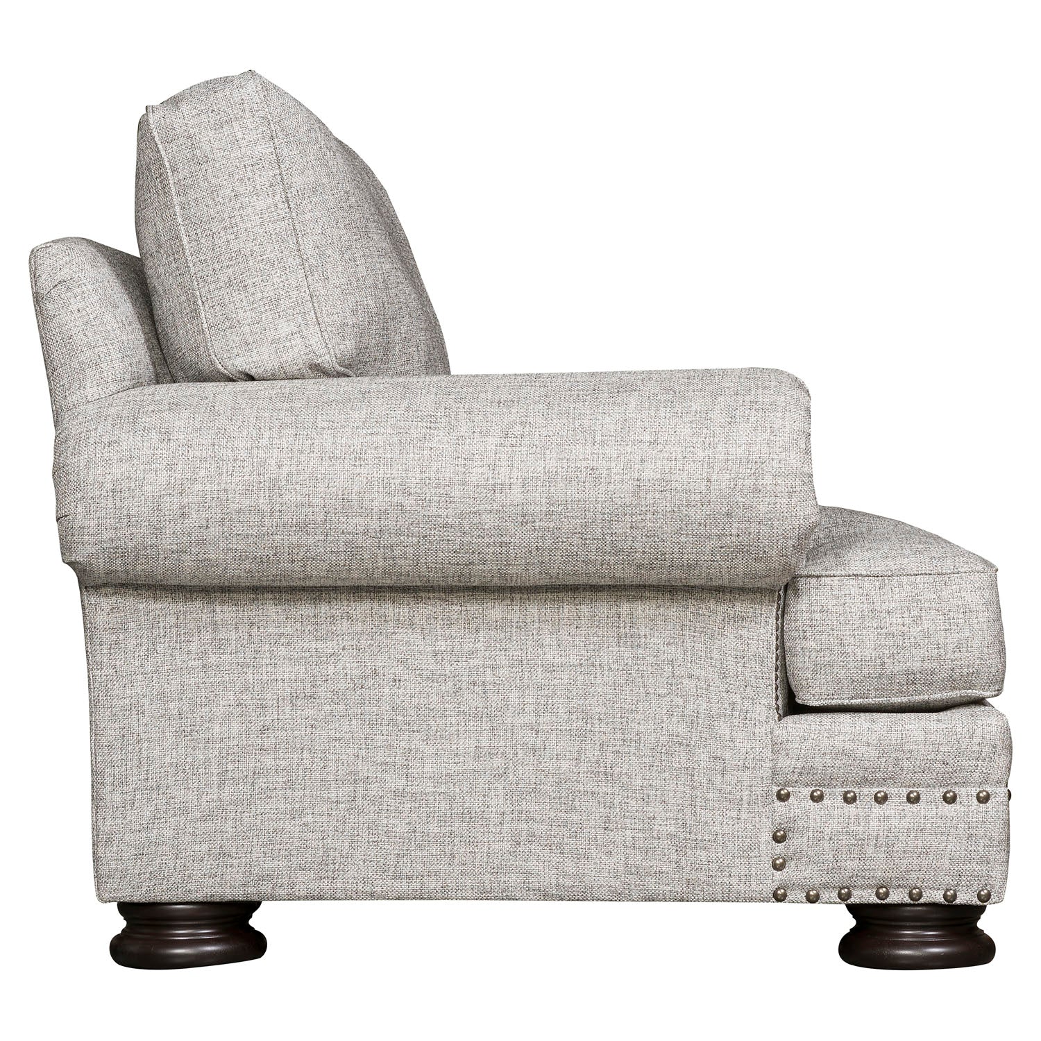 Gray Foster Chair in Mocha – styled in a living room setting
