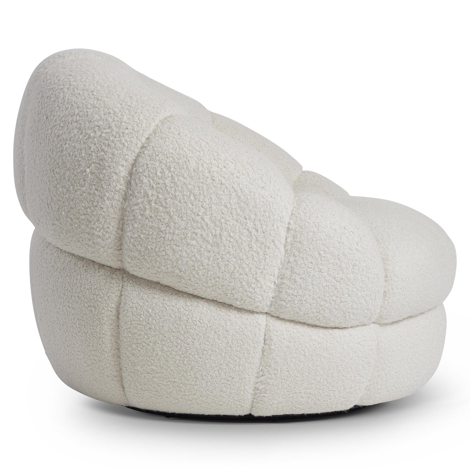 Bernhardt Living Coco Swivel Chair in White, side profile