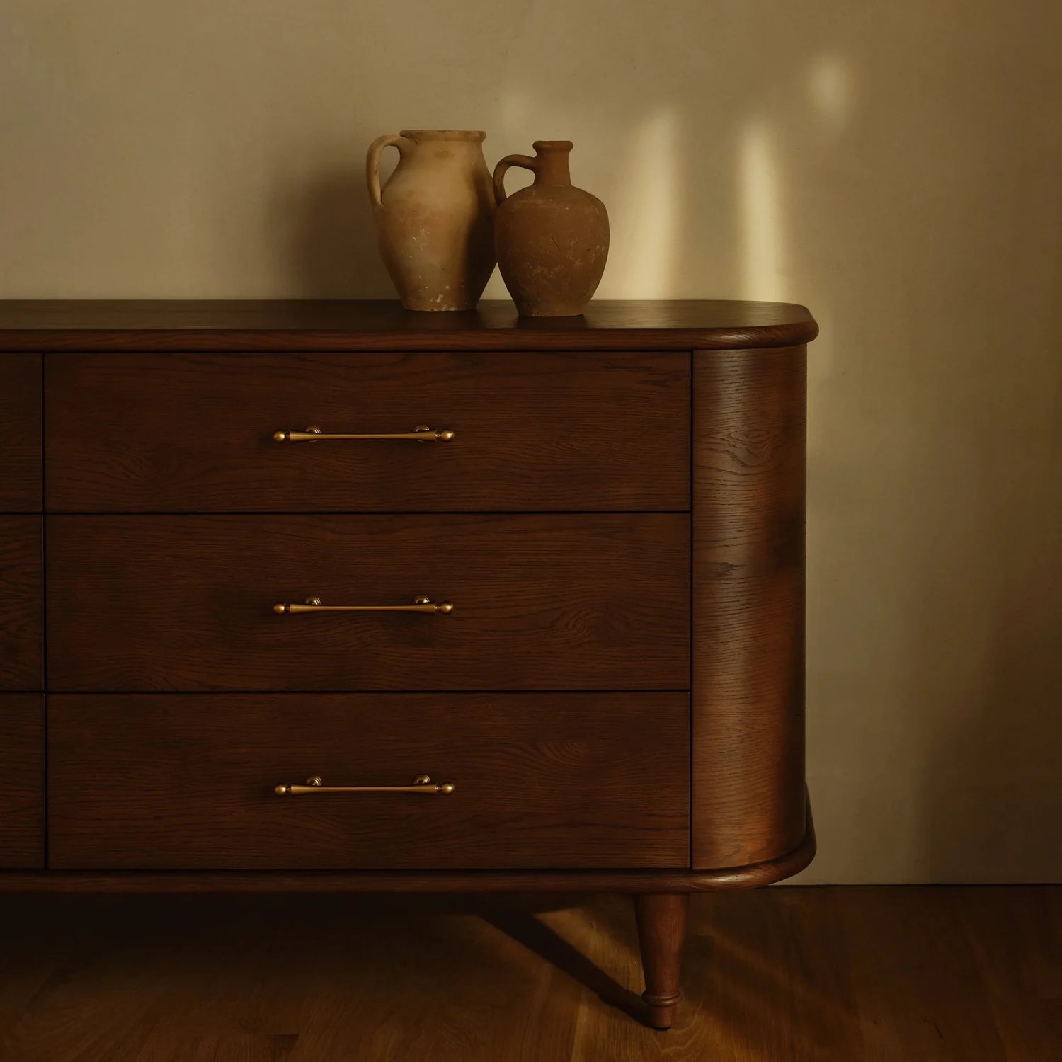 Button Atelier x Co. House Designs Jonathan 6-Drawer Oak Dark Walnut Dresser