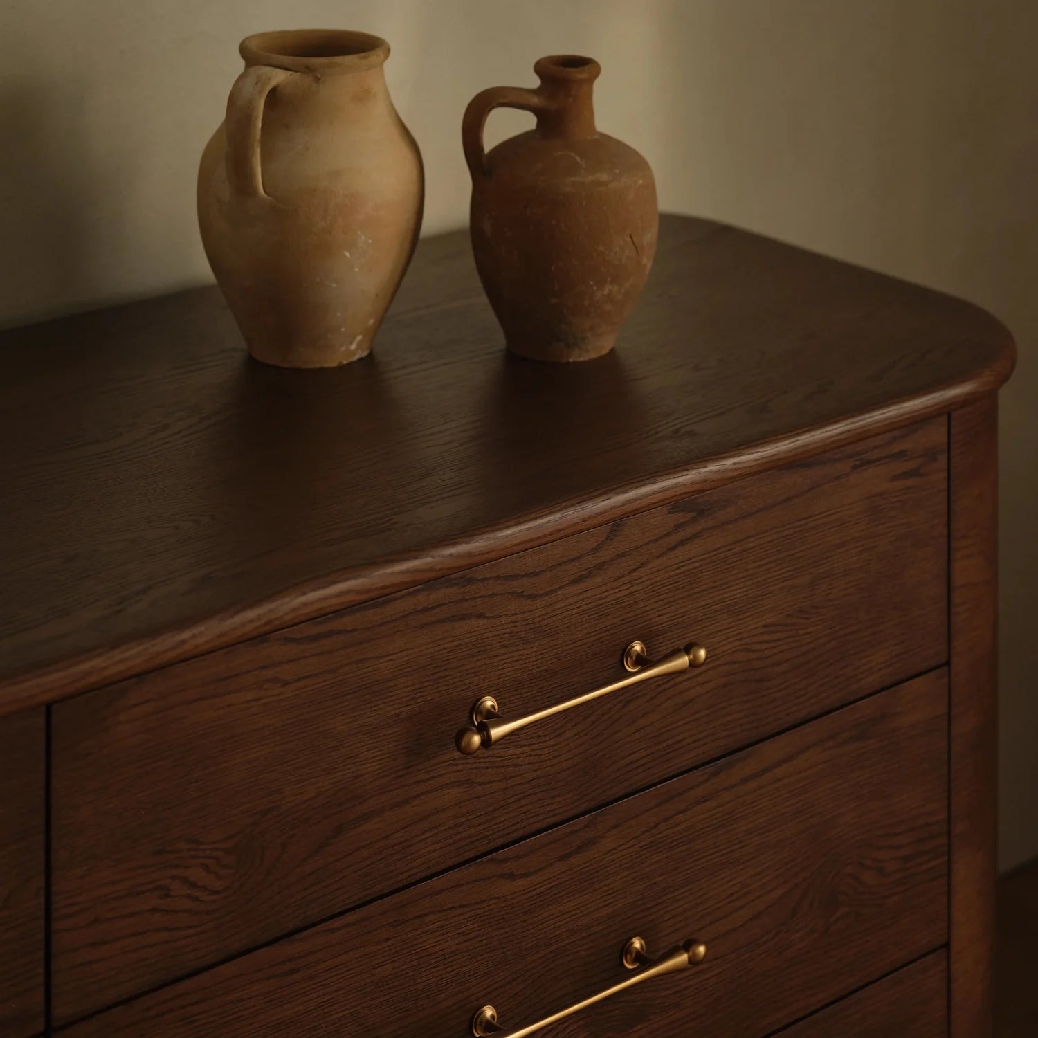 Button Atelier x Co. House Designs Jonathan 6-Drawer Oak Dark Walnut Dresser