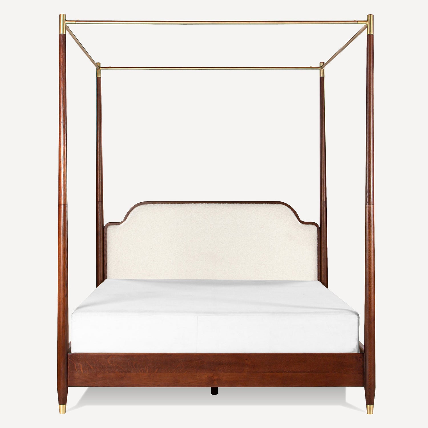 Union Home Moira Upholstered Solid Oak Canopy Bed