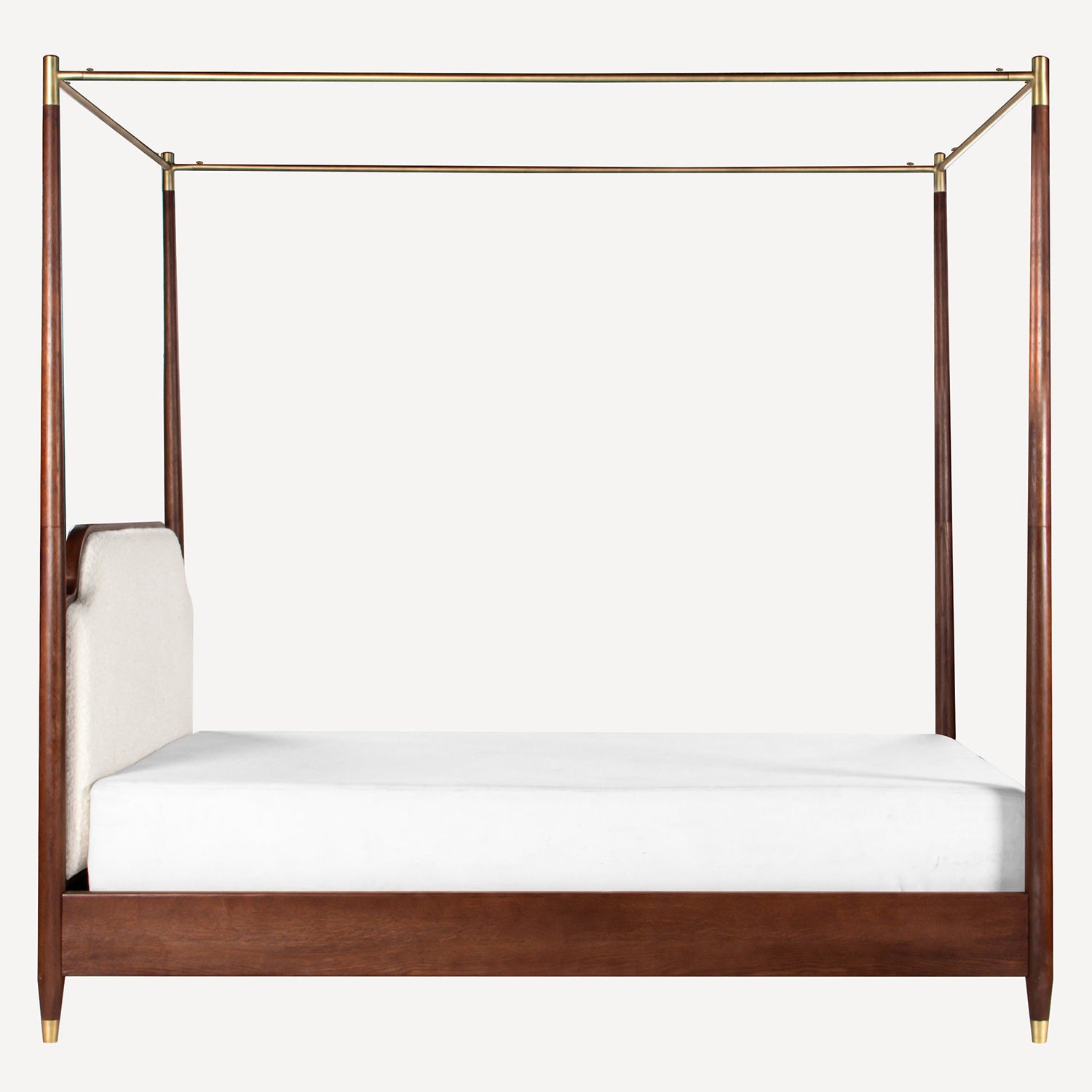 Union Home Moira Upholstered Solid Oak Canopy Bed