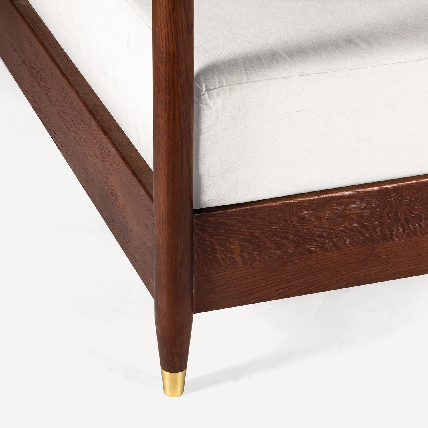 Union Home Moira Upholstered Solid Oak Canopy Bed