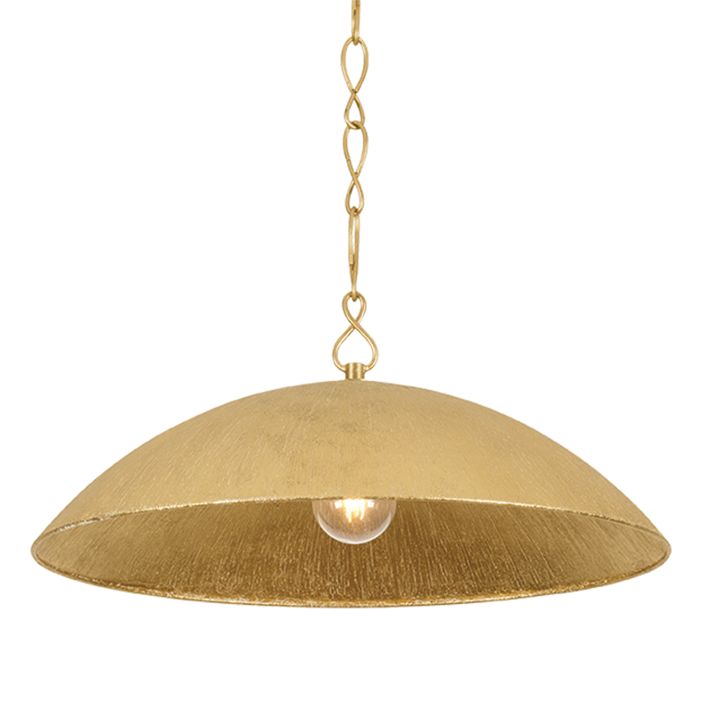 Becki Owens x Hudson Valley Lighting Eve Small Pendant in Vintage Gold Leaf, primary product view